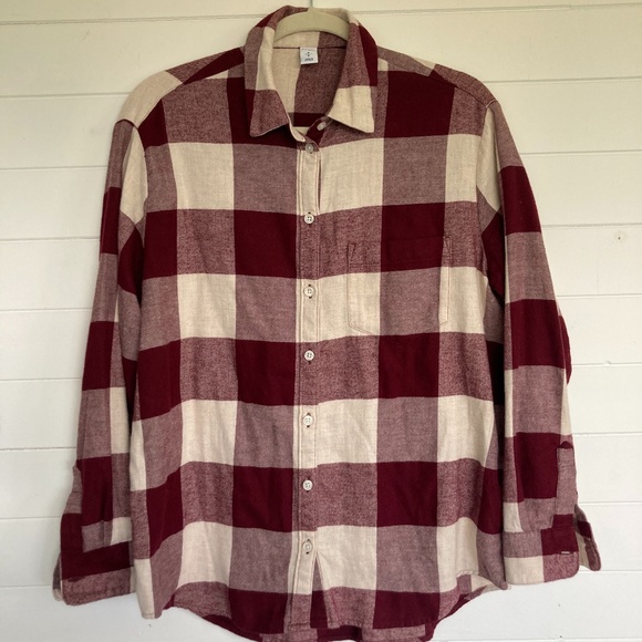 Oversized Plaid Flannel Boyfriend Tunic Shirt - Picture 1 of 2